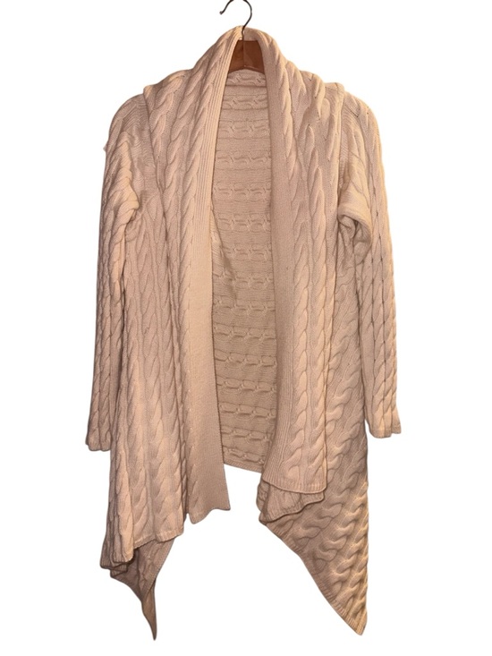 Sweaters - Cable Knit Cotton Blend Shawl Cardigan Sweater Asymmetrical One Size Med to 2x